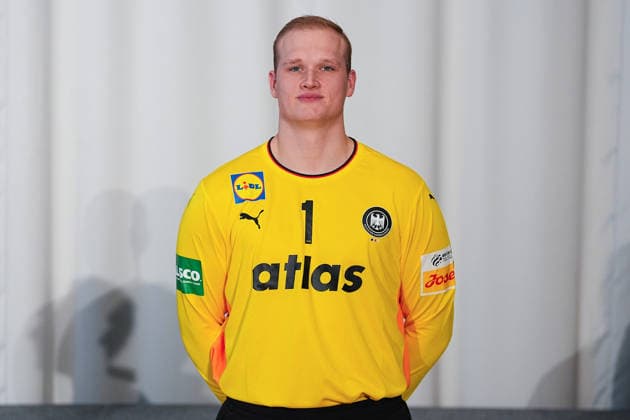 12.01.2026, xydrx, Handball, Portraittermin der Deutschen Nationalmannschaft in Hannover vor der EHF Euro 2026: David Spaeth Niedersachsen Deutschland