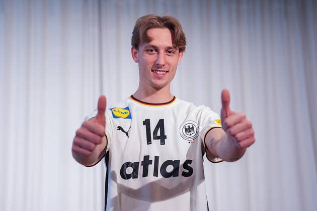 12.01.2026, xydrx, Handball, Portraittermin der Deutschen Nationalmannschaft in Hannover vor der EHF Euro 2026: Mathis Haeseler Niedersachsen Deutschland