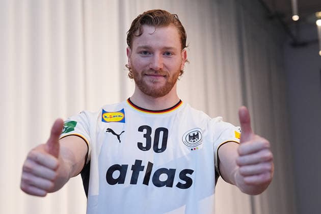 12.01.2026, xydrx, Handball, Portraittermin der Deutschen Nationalmannschaft in Hannover vor der EHF Euro 2026: Tom Kiesler Niedersachsen Deutschland