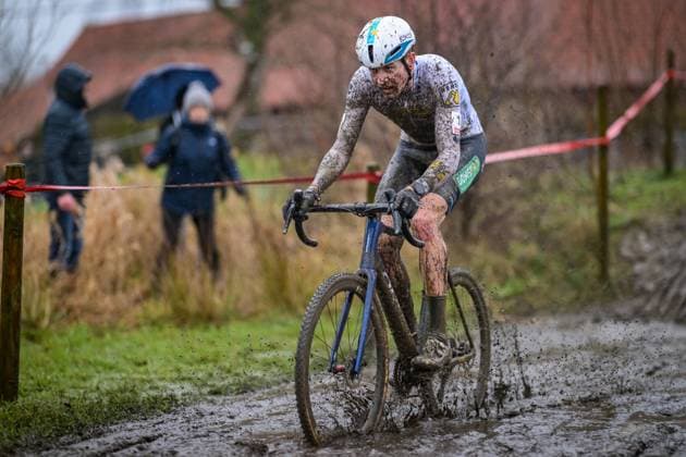 Belgian Toon Aerts pictured in action during the men s elite race of the Cyclocross Otegem cycling event, Monday 12 January 2026 in Otegem, the day after the Belgian national cyclocross championships. DAVIDxPINTENS  x155387676x