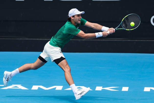 USA s Eliot Spizziriri during Round 32 Singles Men™s ASB Classic Tennis Tournament at Manuka Doctor Arena, Auckland, New Zealand on Monday 12 January 2026. Photo: Joshua Devenie z Copyright: xx