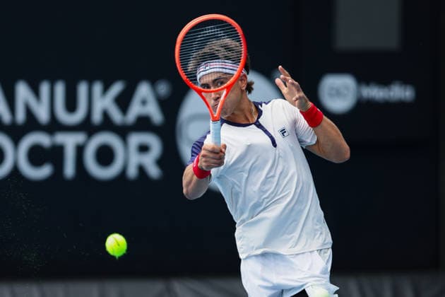 Argentina s Francisco Comesana during Round 32 Singles Men™s ASB Classic Tennis Tournament at Manuka Doctor Arena, Auckland, New Zealand on Monday 12 January 2026. Photo: Joshua Devenie z Copyright: xx
