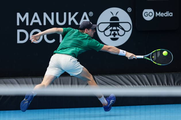 France s Valentin Royer during Round 32 Singles Men™s ASB Classic Tennis Tournament at Manuka Doctor Arena, Auckland, New Zealand on Monday 12 January 2026. Photo: Joshua Devenie z Copyright: xx