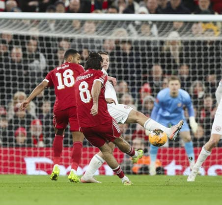 Liverpool v Barnsley, FA Cup, 3rd Round 12.01.26 Liverpool v Barnsley, FA Cup, 3rd Round Bradley Ormesher The Times Dominik Szoboszlai of Liverpool scores and celebrates scoring his teams opening goal of the match 1-0  Copyright: xBradleyxOrmesherx NINTCHDBPICT001051141328
