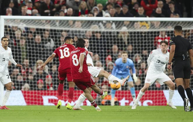 Liverpool v Barnsley, FA Cup, 3rd Round 12.01.26 Liverpool v Barnsley, FA Cup, 3rd Round Bradley Ormesher The Times Dominik Szoboszlai of Liverpool scores and celebrates scoring his teams opening goal of the match 1-0  Copyright: xBradleyxOrmesherx NINTCHDBPICT001051141385