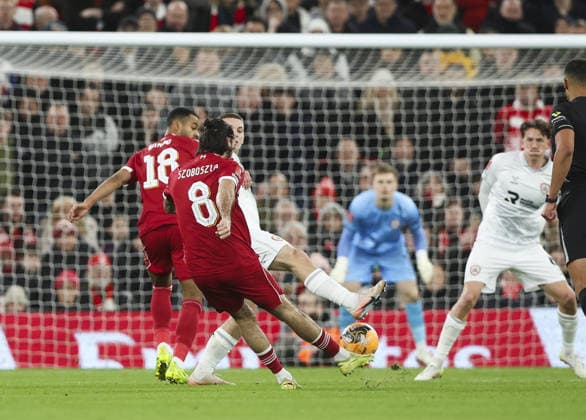 Liverpool v Barnsley, FA Cup, 3rd Round 12.01.26 Liverpool v Barnsley, FA Cup, 3rd Round Bradley Ormesher The Times Dominik Szoboszlai of Liverpool scores and celebrates scoring his teams opening goal of the match 1-0  Copyright: xBradleyxOrmesherx NINTCHDBPICT001051141999