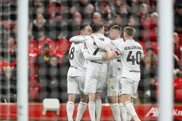Emirates FA Cup Third Round Liverpool v Barnsley Adam Phillips of Barnsley celebrates his goal during the Emirates FA Cup Third Round match Liverpool vs Barnsley at Anfield, Liverpool, United Kingdom, 12th January 2026 (Photo by Alfie Cosgrove News Images) Liverpool Anfield Merseyside United Kingdom Copyright: xAlfiexCosgrove NewsxImagesx