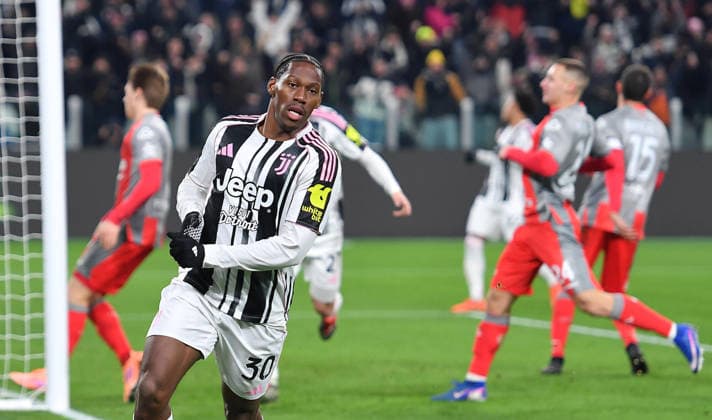 January 12, 2026, Turin, Italy: Juventus Jonathan david jubilates after scoring the gol (2-0) during the Italian Serie A soccer match Juventus FC vs US Cremonese at the Allianz Stadium in Turin, Italy, 12 January 2026 ANSA ALESSANDRO DI MARCO. Serie A: Juventus FC Vs US US Cremonese  - ZUMAa110 20260112_zaf_a110_022 Copyright: xAlessandroxDixMarcox