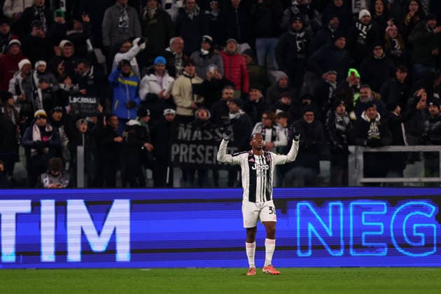 Juventus Fc - US Cremonese Jonathan David of Juventus Fc celebrates after scoring a goal during the Serie A match beetween Juventus Fc and US Cremonese at Allianz Stadium on January 12, 2026 in Turin, Italy . Torino Allianz Stadium Italy Copyright: xMarcoxCanonierox