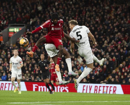 Liverpool v Barnsley, FA Cup, 3rd Round 12.01.26 Liverpool v Barnsley, FA Cup, 3rd Round Bradley Ormesher The Times Jeremie Frimpong of Liverpool  Copyright: xBradleyxOrmesherx NINTCHDBPICT001051146967