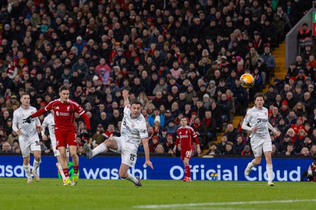 Football - FA Cup - 3rd Round - Liverpool FC v Barnsley FC LIVERPOOL, ENGLAND - Monday, January 12, 2026: Liverpool s Florian Wirtz scores his side s third goal during the FA Cup 3rd Round match between Liverpool FC and Barnsley FC at Anfield. (Photo by David Rawcliffe Propaganda) LIVERPOOL Anfield MERSEYSIDE ENGLAND  Copyright: xPropagandaxPhotoxAgencyx P2026-01-12-Liverpool_Barnsley-91