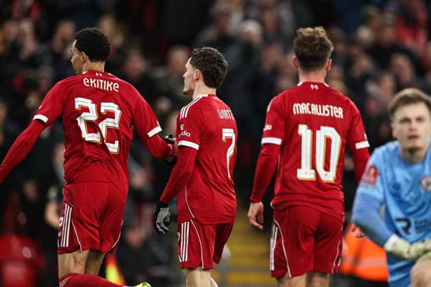 Emirates FA Cup Third Round Liverpool v Barnsley Florian Wirtz of Liverpool celebrates his goal to make it 3-1 during the Emirates FA Cup Third Round match Liverpool vs Barnsley at Anfield, Liverpool, United Kingdom, 12th January 2026 (Photo by Alfie Cosgrove News Images) Liverpool Anfield Merseyside United Kingdom Copyright: xAlfiexCosgrove NewsxImagesx