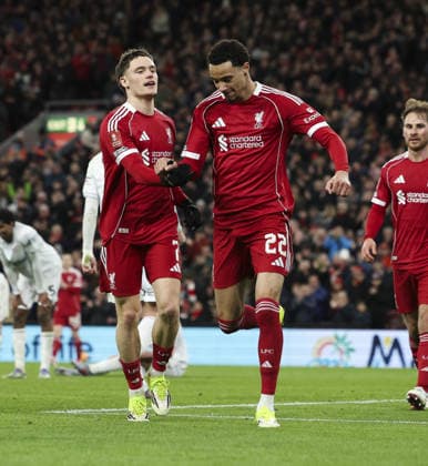 Liverpool v Barnsley, FA Cup, 3rd Round 12.01.26 Liverpool v Barnsley, FA Cup, 3rd Round Bradley Ormesher The Times Florian Wirtz of Liverpool scores and celebrates scoring his teams 3rd goal  Copyright: xBradleyxOrmesherx NINTCHDBPICT001051150697