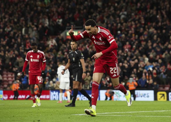 Liverpool v Barnsley, FA Cup, 3rd Round 12.01.26 Liverpool v Barnsley, FA Cup, 3rd Round Bradley Ormesher The Times Hugo Ekitiké of Liverpool scores and celebrates scoring his teams 4th goal  Copyright: xBradleyxOrmesherx NINTCHDBPICT001051151854