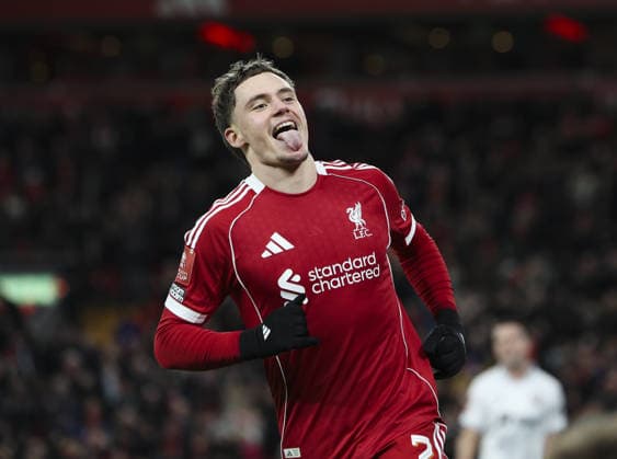 Liverpool v Barnsley, FA Cup, 3rd Round 12.01.26 Liverpool v Barnsley, FA Cup, 3rd Round Bradley Ormesher The Times Florian Wirtz of Liverpool celebrates Hugo Ekitiké 4th goal  Copyright: xBradleyxOrmesherx NINTCHDBPICT001051151999
