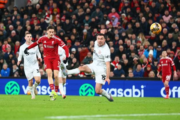 Florian Wirtz of Liverpool scores to make it 3-1 and celebrates Liverpool v Barnsley, Emirates FA Cup, Third Round, Football, Anfield, Liverpool, UK - 12 Jan 2026Liverpool Anfield United Kingdom EDITORIAL USE ONLY No use with unauthorised audio, video, data, fixture lists, club league logos or live services. Online in-match use limited to 120 images, no video emulation. No use in betting, games or single club league player publications. Copyright: xPaulxCurrie Shutterstockx 16246339cp