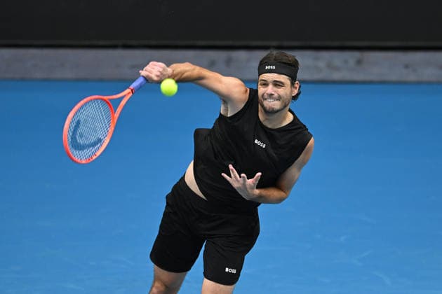 TENNIS AUSTRALIAN OPEN PRACTICE, Taylor Fritz of the USA in action during a practise session ahead of the Australian Open tennis tournament at Melbourne Park in Melbourne, Tuesday, January 13, 2026. ( NO ARCHIVING MELBOURNE VICTORIA AUSTRALIA  Copyright: xJAMESxROSSx 20260113190028539253