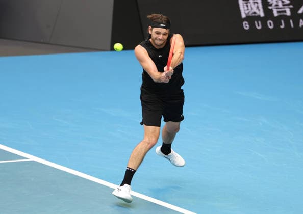 January 13, 2026, Melbourne, Victoria, Australia: TAYLOR FRITZ of USA during practise session before Australian Open, Melbourne, Australia. Melbourne Australia - ZUMAc278 20260113_zsp_c278_008 Copyright: xMarcinxCholewinskix