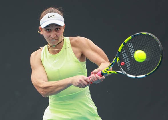 Tamara Korpatsch (GER), Australian Open 2026 Qualifikation, Melbourne Park, Melbourne, Victoria, Australia. *** Tamara Korpatsch GER , Australian Open 2026 Qualifier, Melbourne Park, Melbourne, Victoria, Australia Copyright: xJuergenxHasenkopfx