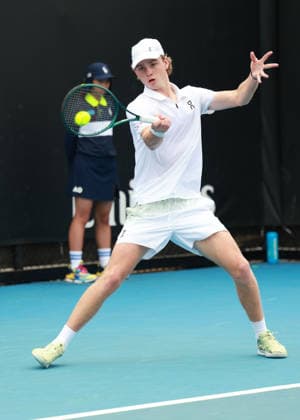 Henry Bernet (SUI) macht die Faust und jubelt,Jubel, Freude,Emotion, Australian Open 2026 Qualifikation, Melbourne Park, Melbourne, Victoria, Australia. Copyright: xJuergenxHasenkopfx