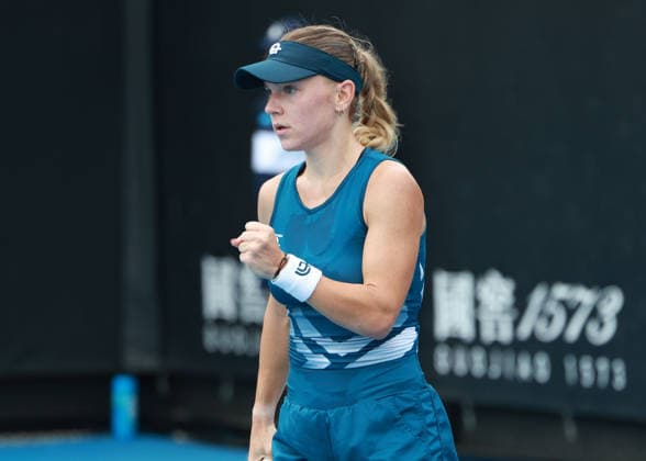 Maria Timofeeva macht die Faust und jubelt,Jubel, Freude,Emotion, Australian Open 2026 Qualifikation, Melbourne Park, Melbourne, Victoria, Australia. Copyright: xJuergenxHasenkopfx