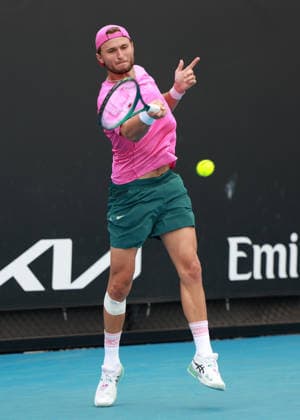 Leandro Riedi (SUI), Australian Open 2026 Qualifikation, Melbourne Park, Melbourne, Victoria, Australia.Leandro Riedi (SUI), Australian Open 2026 Qualifikation, Melbourne Park, Melbourne, Victoria, Australia. Copyright: xJuergenxHasenkopfx