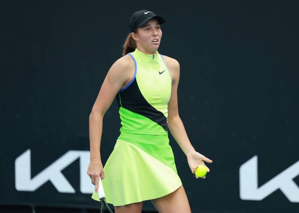 Lilli Tagger (AUT), Australian Open 2026 Qualifikation, Melbourne Park, Melbourne, Victoria, Australia.Lilli Tagger (AUT) reagiert veraergert,Aerger, enttaeuscht,Enttaeuschung,Emotion, Australian Open 2026 Qualifikation, Melbourne Park, Melbourne, Victoria, Australia. Copyright: xJuergenxHasenkopfx