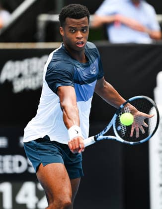 France™s Giovanni Mpetshi Perricard during his first round singles match at the ASB Classic Men™s ATP, Tennis Herren 250 tennis tournament at Manuka Doctor Arena, Auckland,New Zealand. Tuesday 13 January 2026. Photo: Andrew Cornaga z Auckland New Zealand Copyright: xAndrewxCornaga x