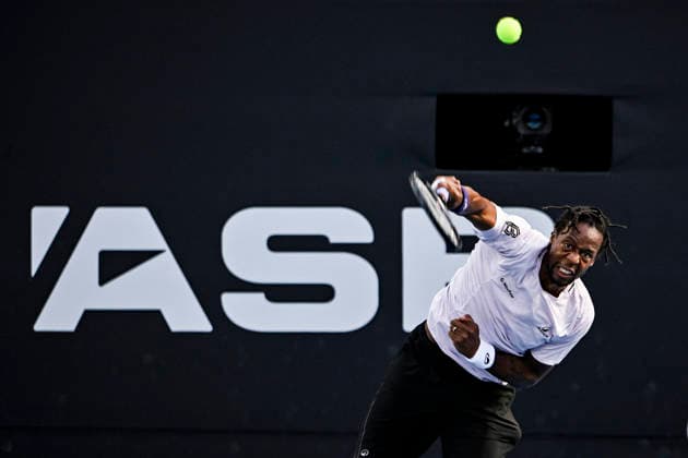 Gael Monfils (FRA) serves to Fabian Marozsan (HUN) in his Men s singles match of the ASB Classic Men™s ATP, Tennis Herren 250 tennis tournament at Manuka Doctor Arena, Auckland, New Zealand on Tuesday 13 January 2026. Photo credit: Alan Lee Auckland New Zealand Copyright: xAlanxLeex xx