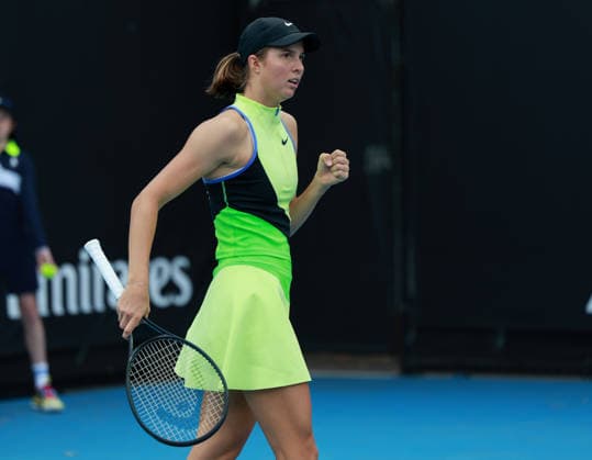 Lilli Tagger (AUT) macht die Faust und jubelt,Jubel, Freude,Emotion, Australian Open 2026 Qualifikation, Melbourne Park, Melbourne, Victoria, Australia. Copyright: xJuergenxHasenkopfx