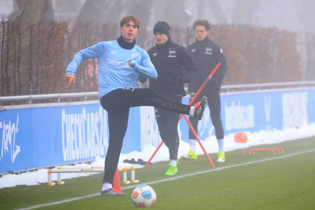 DEU, DFL, 2. FBL Hertha BSC, Training, 13.01.2026, Sportforum, Berlin, DEU, DFL, 2. FBL Hertha BSC, Training, im Bild Kennet Eichhorn (Hertha BSC Berlin 23) DFL - regulations prohibit any use of Photographs as image sequences and or quasi-video