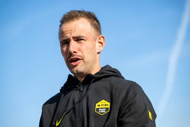 Belgian Victor Campenaerts pictured during the team presentation of the Team Visma-Lease a Bike cycling team in Alicante, Spain, Tuesday 13 January 2026. DAVIDxPINTENS  x155617965x