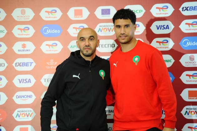 RABAT, MOROCCO - JANUARY 13: Coach Hoalid Regragui and Monir El Kajoui, Morocco during the Africa Cup of Nations (AFCON) Pre-Match day press conference, PK, Pressekonferenz at Main Media Centre on January 13,th, 2026 in Rabat, Morocco. Photo by Segun Ogunfeyitimi Copyright: xshengolpixsx