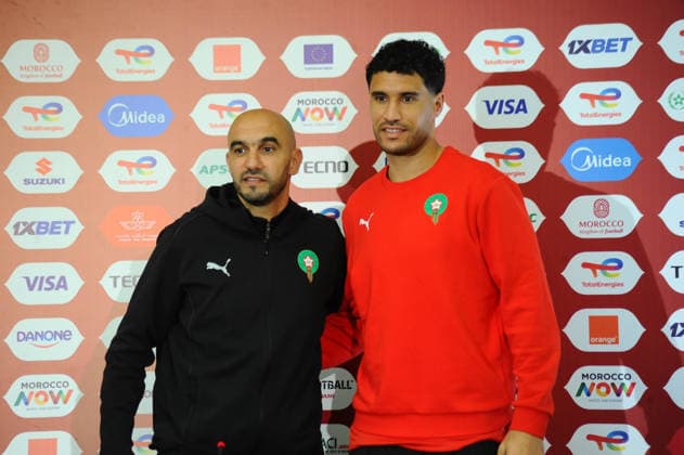 RABAT, MOROCCO - JANUARY 13: Coach Hoalid Regragui and Monir El Kajoui, Morocco during the Africa Cup of Nations (AFCON) Pre-Match day press conference, PK, Pressekonferenz at Main Media Centre on January 13,th, 2026 in Rabat, Morocco. Photo by Segun Ogunfeyitimi Copyright: xshengolpixsx