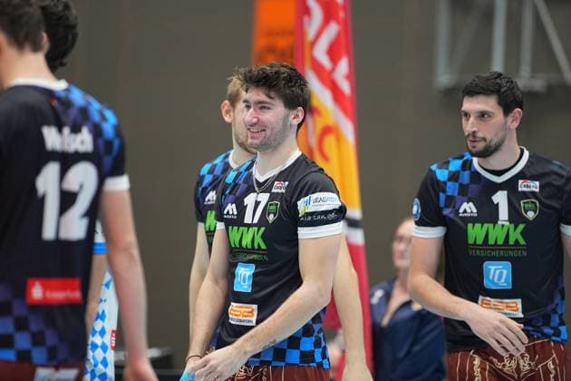 RECORD DATE NOT STATED Spielszene mit Jannes Wiesner (17; WWK Volleys Herrsching) und Djordje Ilic (1; WWK Volleys Herrsching) Spielszene mit Jannes Wiesner (17; WWK Volleys Herrsching) und Djordje Ilic (1; WWK Volleys Herrsching)