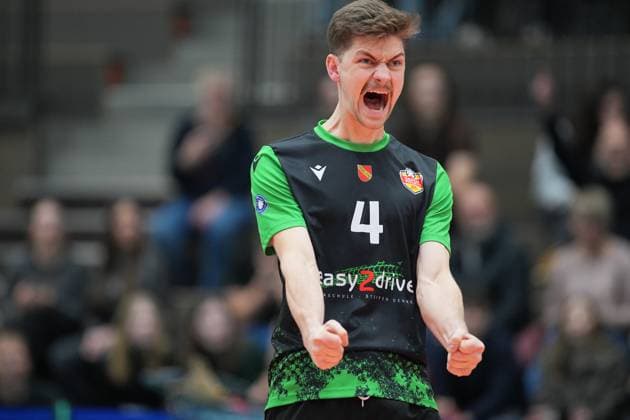 RECORD DATE NOT STATED Jackson Holland (4; BADEN VOLLEYS SSC Karlsruhe) jubelt Jackson Holland (4; BADEN VOLLEYS SSC Karlsruhe) jubelt