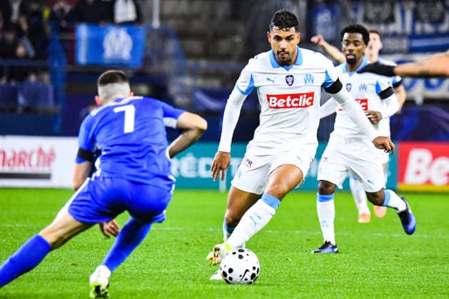 FOOTBALL : Bayeux FC vs Olympique de Marseille - Coupe de France - 16e de finale - 13 01 2026 Emerson (OM) CaenFrance  Copyright: xBaptistexAutissierx