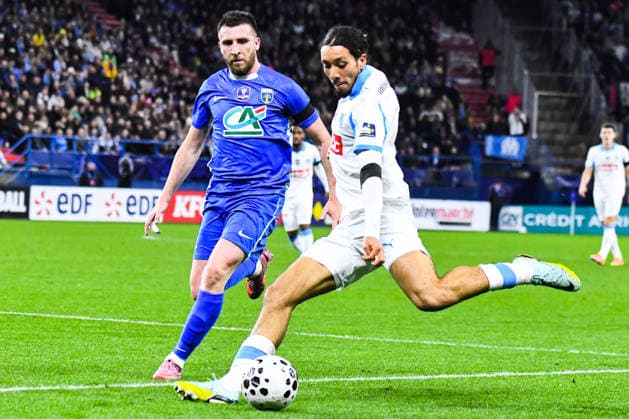 FOOTBALL : Bayeux FC vs Olympique de Marseille - Coupe de France - 16e de finale - 13 01 2026 Bilal Nadir (OM) CaenFrance  Copyright: xBaptistexAutissierx