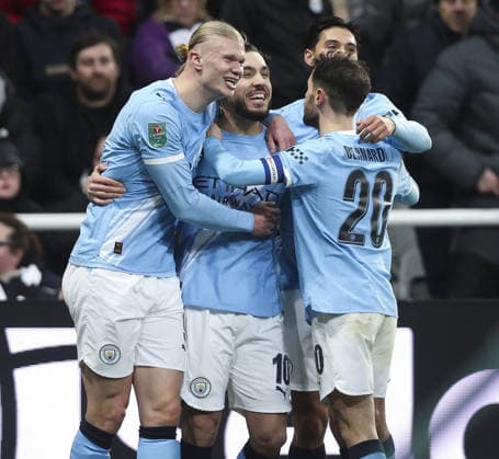 Newcastle United v Manchester City, EFL Cup Semi Final 1st Leg 13.01.26 Newcastle United v Manchester City, EFL Cup Semi Final 1st Leg Bradley Ormesher The Times Rayan Cherki of Manchester City celebrates scoring his teams 2nd goal  Copyright: xBradleyxOrmesherx NINTCHDBPICT001051331087