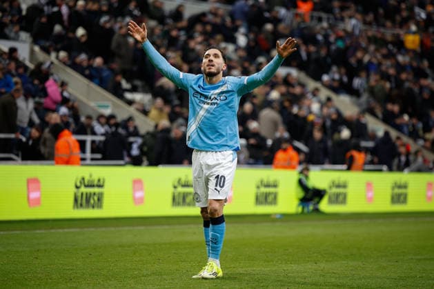 Newcastle United v Manchester City, EFL Cup, Semi Final First Leg Rayan Cherki of Manchester City celebrates scoring his sides second goal of the match 0-2 during the Carabao Cup semi final leg 1 of 2 match between Newcastle United and Manchester City at St. James s Park, Newcastle, UK on 13 January 2026. Newcastle St. James s Park Tyne and Wear UK Editorial use only DataCo restrictions apply See www.football-dataco.com , Copyright: xCraigxCowanx PSI-23567-0093