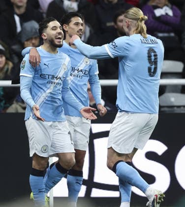 Newcastle United v Manchester City, EFL Cup Semi Final 1st Leg 13.01.26 Newcastle United v Manchester City, EFL Cup Semi Final 1st Leg Bradley Ormesher The Times Rayan Cherki of Manchester City celebrates scoring his teams 2nd goal  Copyright: xBradleyxOrmesherx NINTCHDBPICT001051331377