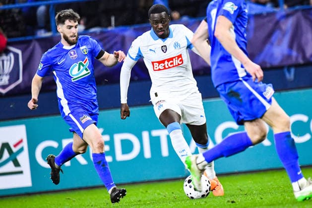 FOOTBALL : Bayeux FC vs Olympique de Marseille - Coupe de France - 16e de finale - 13 01 2026 Thimothy Weah (OM) CaenFrance  Copyright: xBaptistexAutissierx