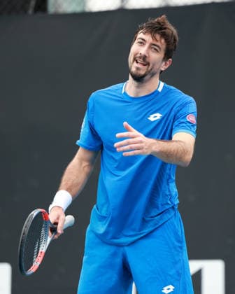 Sebastian Ofner (AUT) reagiert veraergert,Aerger, enttaeuscht,Enttaeuschung,Emotion, Australian Open 2026 Qualifikation, Melbourne Park, Melbourne, Victoria, Australia. Copyright: xJuergenxHasenkopfx
