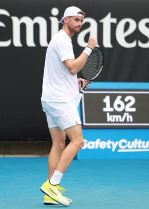 Jerome Kym (SUI) macht die Faust und jubelt,Jubel, Freude,Emotion, Australian Open 2026 Qualifikation, Melbourne Park, Melbourne, Victoria, Australia. Copyright: xJuergenxHasenkopfx