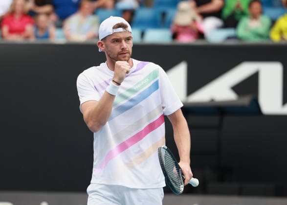 Jerome Kym (SUI) macht die Faust und jubelt,Jubel, Freude,Emotion, Australian Open 2026 Qualifikation, Melbourne Park, Melbourne, Victoria, Australia. Copyright: xJuergenxHasenkopfx