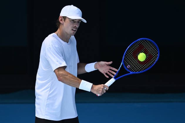 TENNIS AUSTRALIAN OPEN PRACTICE, Alex de Minaur of Australia during a practice session ahead of the Australian Open tennis tournament at Melbourne Park in Melbourne, Wednesday, January 14, 2026. ( NO ARCHIVING, EDITORIAL USE ONLY MELBOURNE VICTORIA AUSTRALIA  Copyright: xJOELxCARRETTx 20260114116609623160