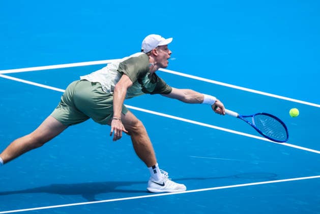 January 14, 2026, Melbourne, Victoria, Australia: Denis Shapovalov of Canada plays against Jordan Thompson of Australia on Day 2 of the 2026 Kooyong Classic. Denis Shapovalov 1 - 2 Jordan Thompson Melbourne Australia - ZUMAs197 20260114_aaa_s197_024 Copyright: xChrisxPutnamx