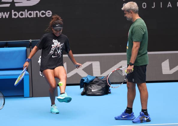 January 14, 2026, Melbourne, Victoria, Australia: NAOMI OSAKA of Japan and coach TOMASZ WIKTOROWSKI of Poland during practise session before Australian Open, Melbourne, Australia. Melbourne Australia - ZUMAc278 20260114_zsp_c278_007 Copyright: xMarcinxCholewinskix
