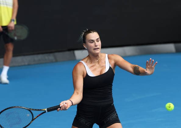 January 14, 2026, Melbourne, Victoria, Australia: ARYNA SABALENKA during practise session before Australian Open, Melbourne, Australia. Melbourne Australia - ZUMAc278 20260114_zsp_c278_025 Copyright: xMarcinxCholewinskix