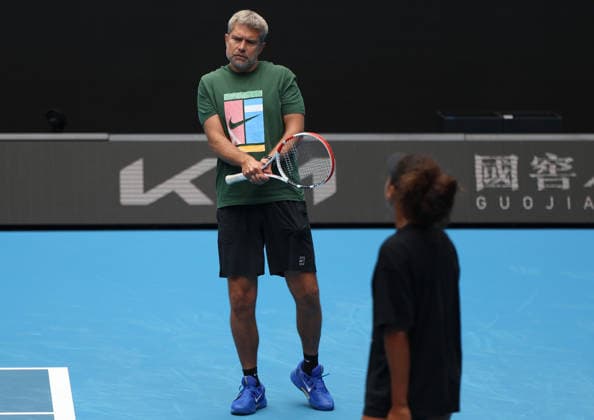 January 14, 2026, Melbourne, Victoria, Australia: Coach of N. Osaka TOMASZ WIKTOROWSKI of Poland during practise session before Australian Open, Melbourne, Australia. Melbourne Australia - ZUMAc278 20260114_zsp_c278_033 Copyright: xMarcinxCholewinskix